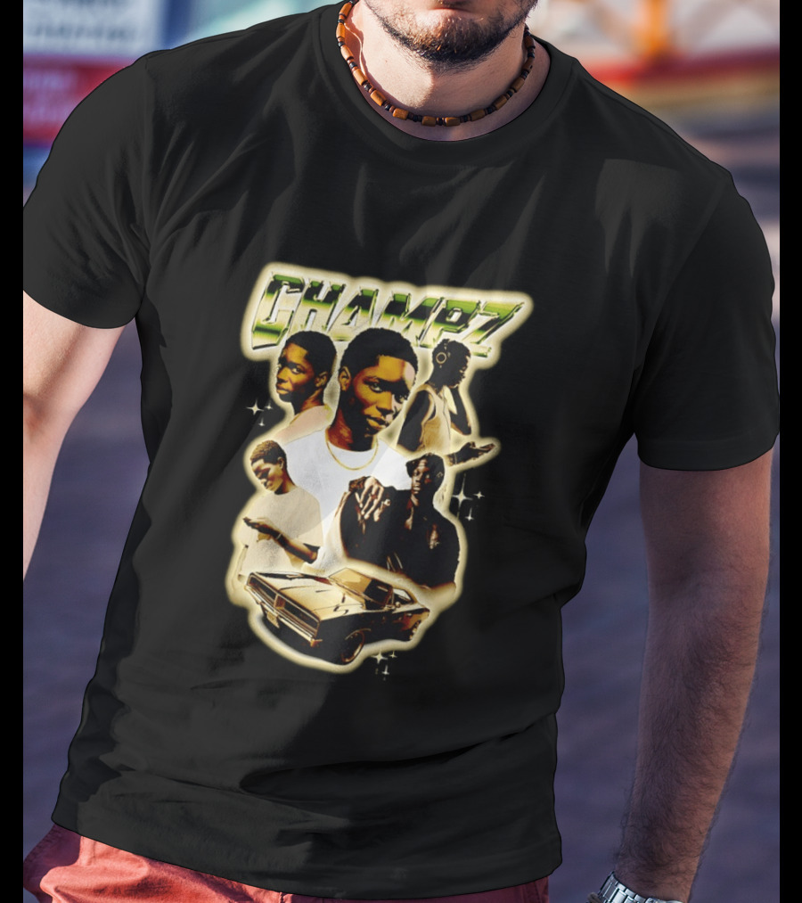 Champz Musical Artist Retro Style Car And Portraits T-Shirt