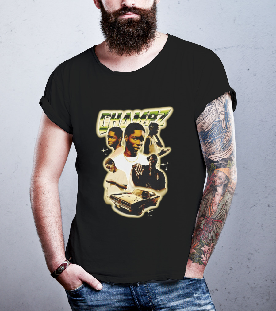 Champz Musical Artist Retro Style Car And Portraits T-Shirt