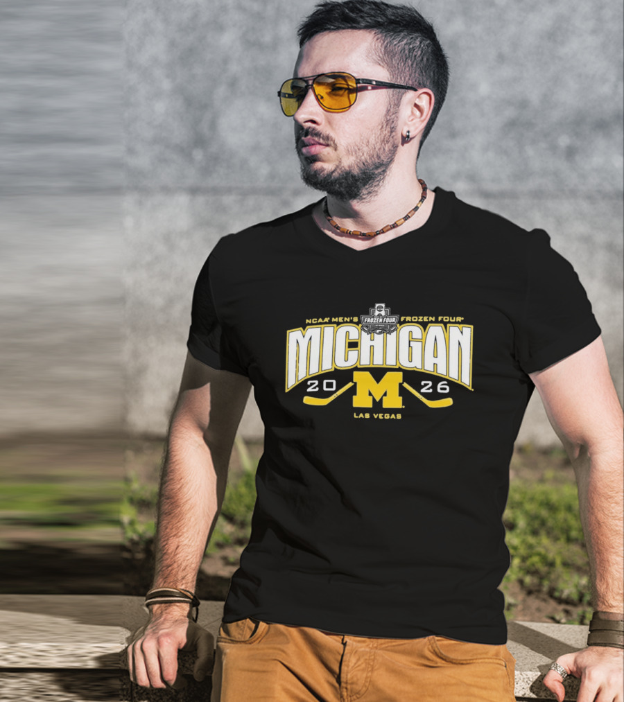 Michigan Wolverines 2026 NCAA Men's Frozen Four Las Vegas Hockey T-Shirt