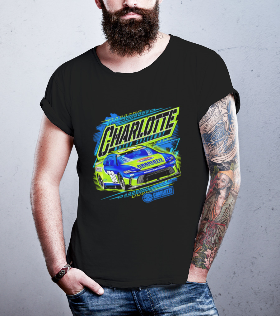 Charlotte Motor Speedway Neon Car Racing Experience T-Shirt
