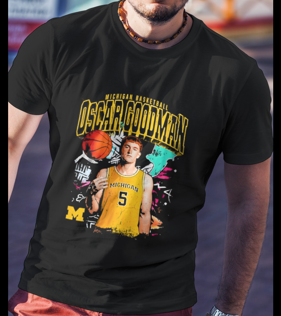 Oscar Goodman 5 Michigan Basketball Wolverines Player 2026 T-Shirt