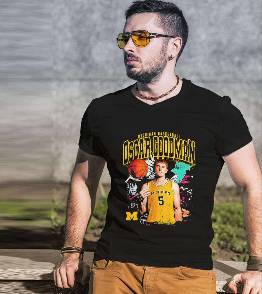 Oscar Goodman 5 Michigan Basketball Wolverines Player 2026 T-Shirt