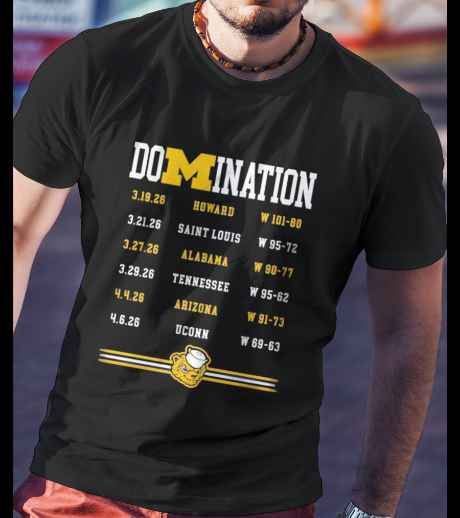 Domination Michigan Wolverines Howard Saint Louis Alabama Tennessee Arizona UConn Basketball Victories T-Shirt