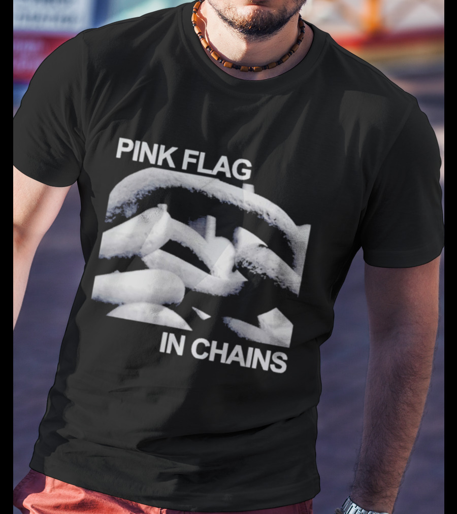Pink Flag In Chains Bold Chain T-Shirt