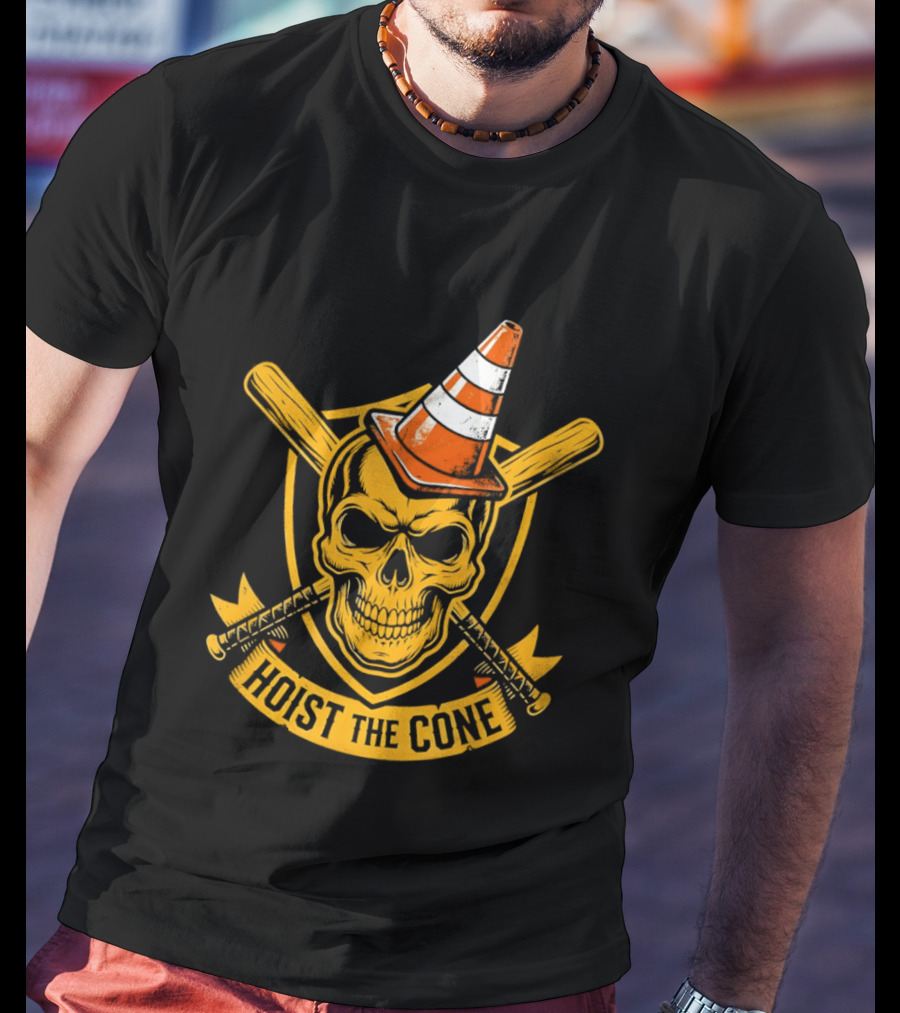 Pittsburgh Pirates Skull Traffic Cone Hat Hoist The Cone T-Shirt