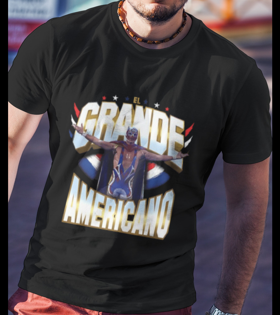 El Grande Americano WWE Stars And Stripes Wrestling Pose T-Shirt