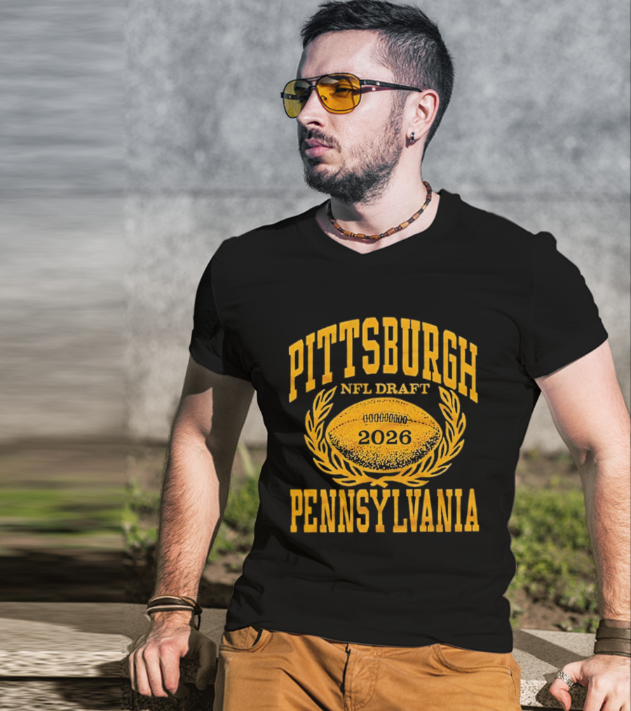 Pittsburgh Pennsylvania NFL Draft 2026 Football T-Shirt