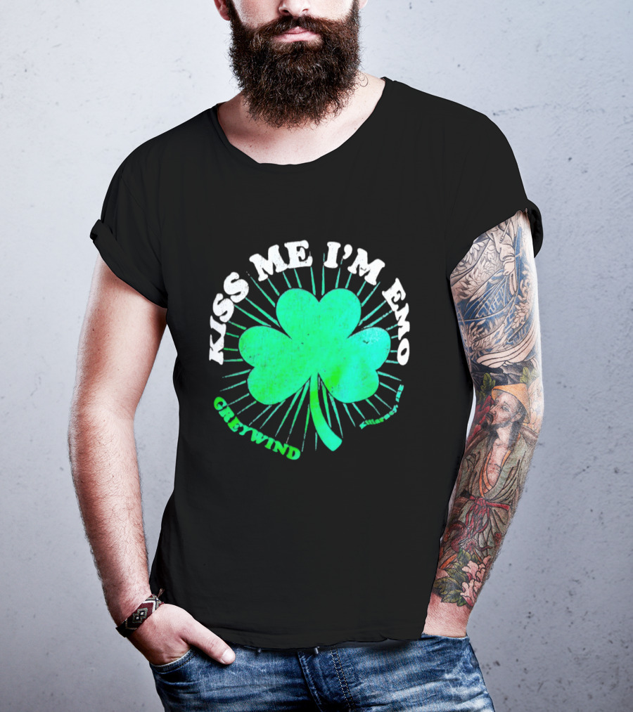 Kiss Me I'm Emo Greywind Shamrock Killarney Ireland T-Shirt