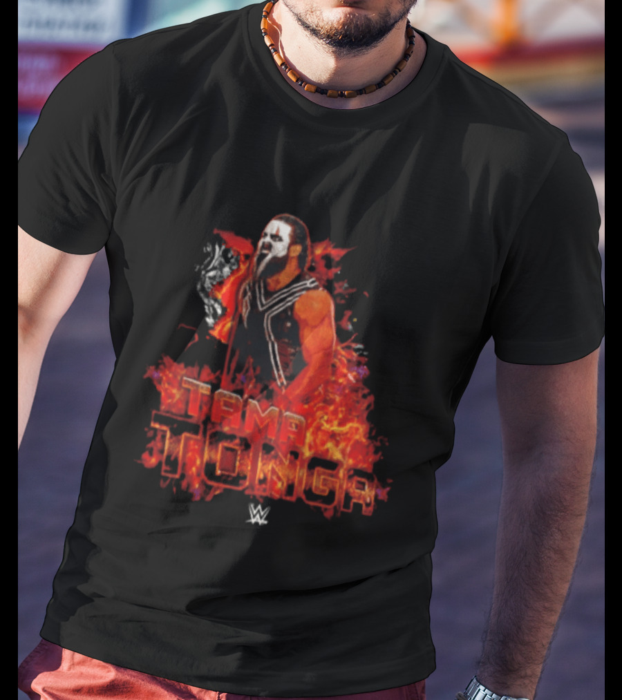 Tama Tonga WWE Flames Wrestling Face Paint Fiery T-Shirt