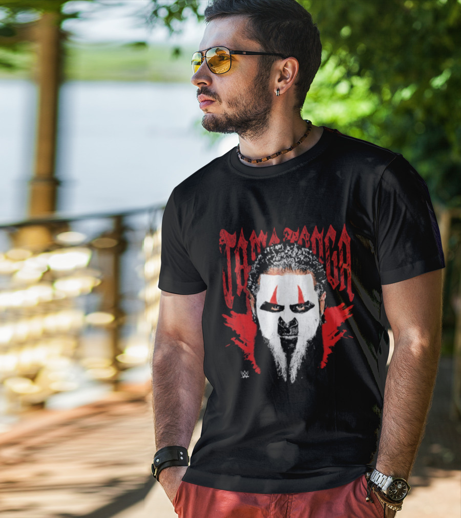 Tama Tonga WWE White Face Paint Red Scream T-Shirt
