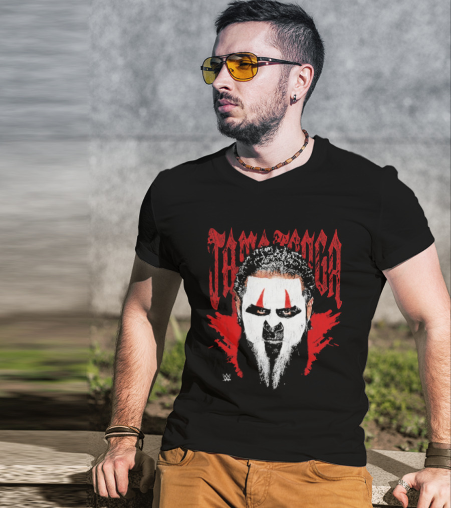 Tama Tonga WWE White Face Paint Red Scream T-Shirt
