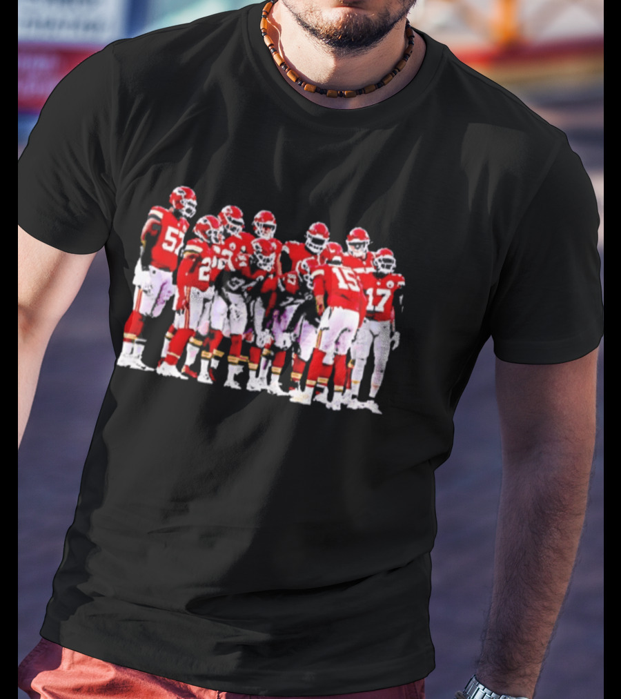 Kansas City Chiefs Players Huddle Team Spirit NFL Football T-Shirt