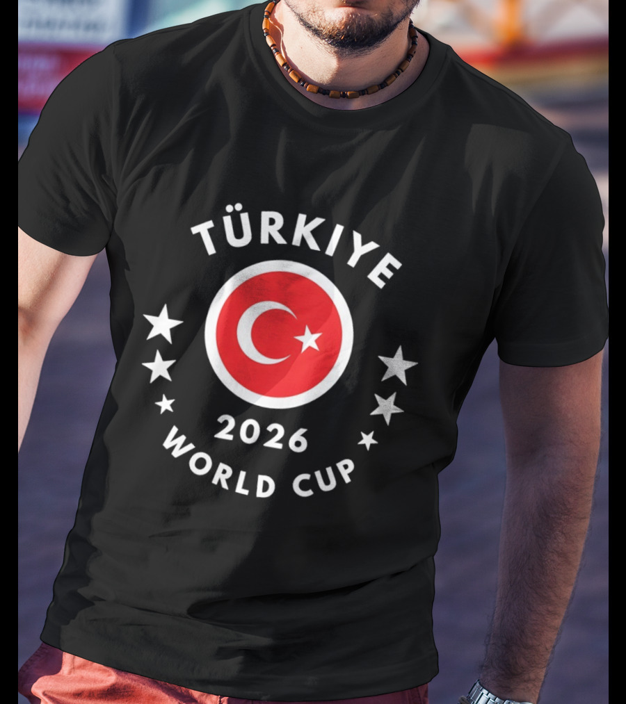 Türkiye 2026 World Cup Turkish Flag Football Stars T-Shirt