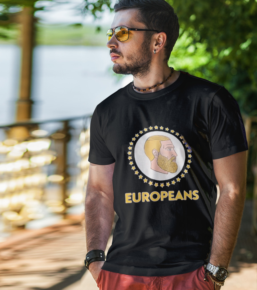 Yes Chad Europeans Stars Circle Beard T-Shirt