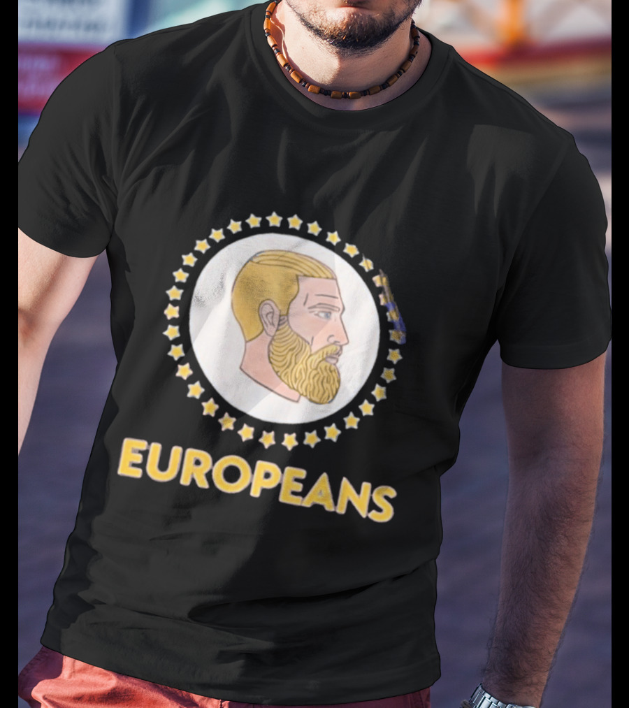 Yes Chad Europeans Stars Circle Beard T-Shirt