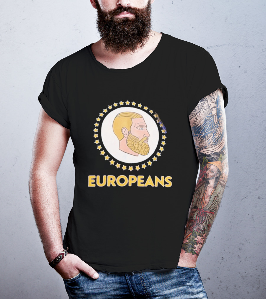 Yes Chad Europeans Stars Circle Beard T-Shirt
