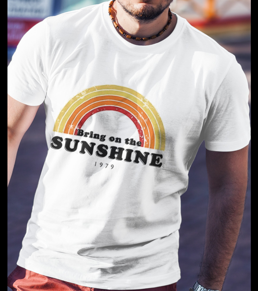 Bring On The Sunshine 1979 Retro Rainbow Ringer T-Shirt