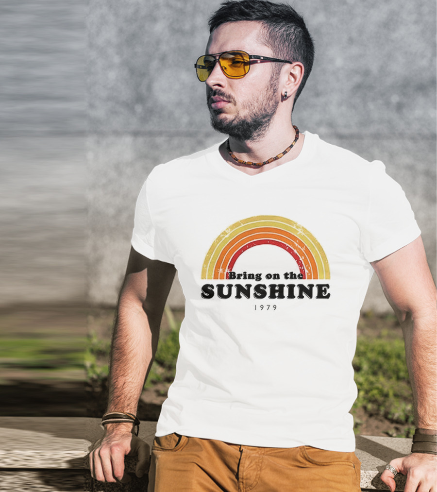 Bring On The Sunshine 1979 Retro Rainbow Ringer T-Shirt