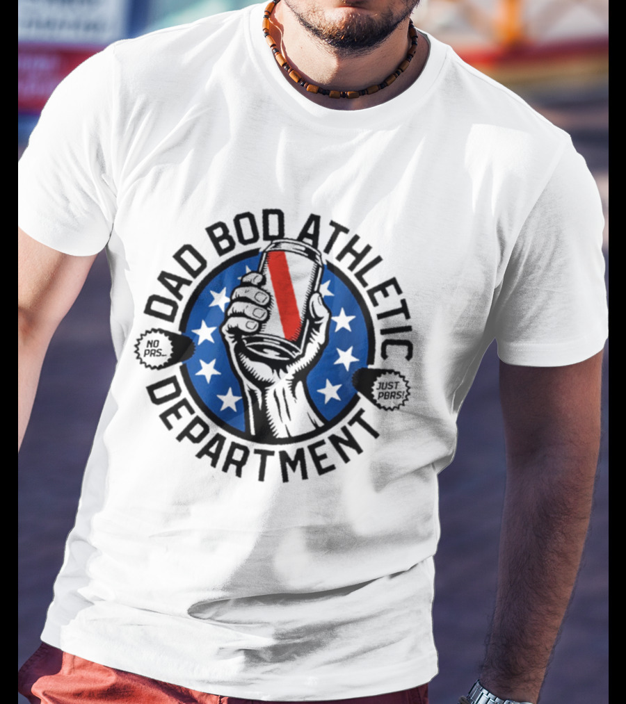 Dad Bod Athletic Department No Pass Just Punt Beer Can Stars T-Shirt