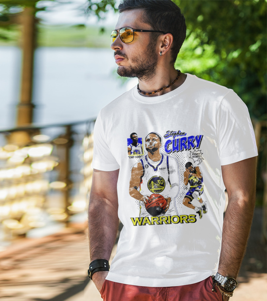 Stephen Curry Golden State Warriors Comic Style Basketball T-Shirt