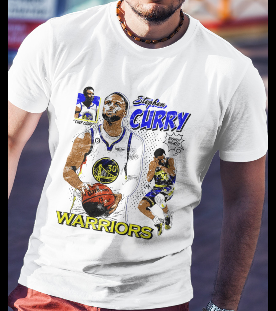 Stephen Curry Golden State Warriors Comic Style Basketball T-Shirt