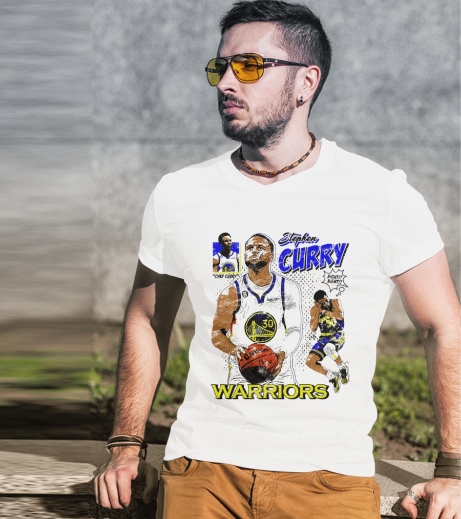 Stephen Curry Golden State Warriors Comic Style Basketball T-Shirt