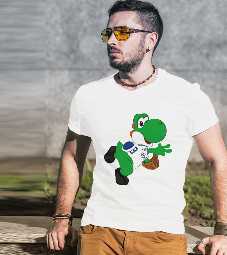 Los Angeles Dodgers Green Dinosaur Cartoon Character Toddler Staple T-Shirt