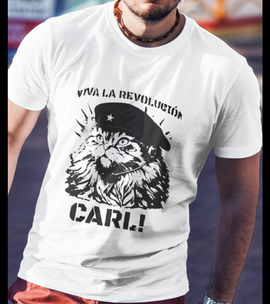 Viva La Revolucion Carl Cat With Beret T-Shirt