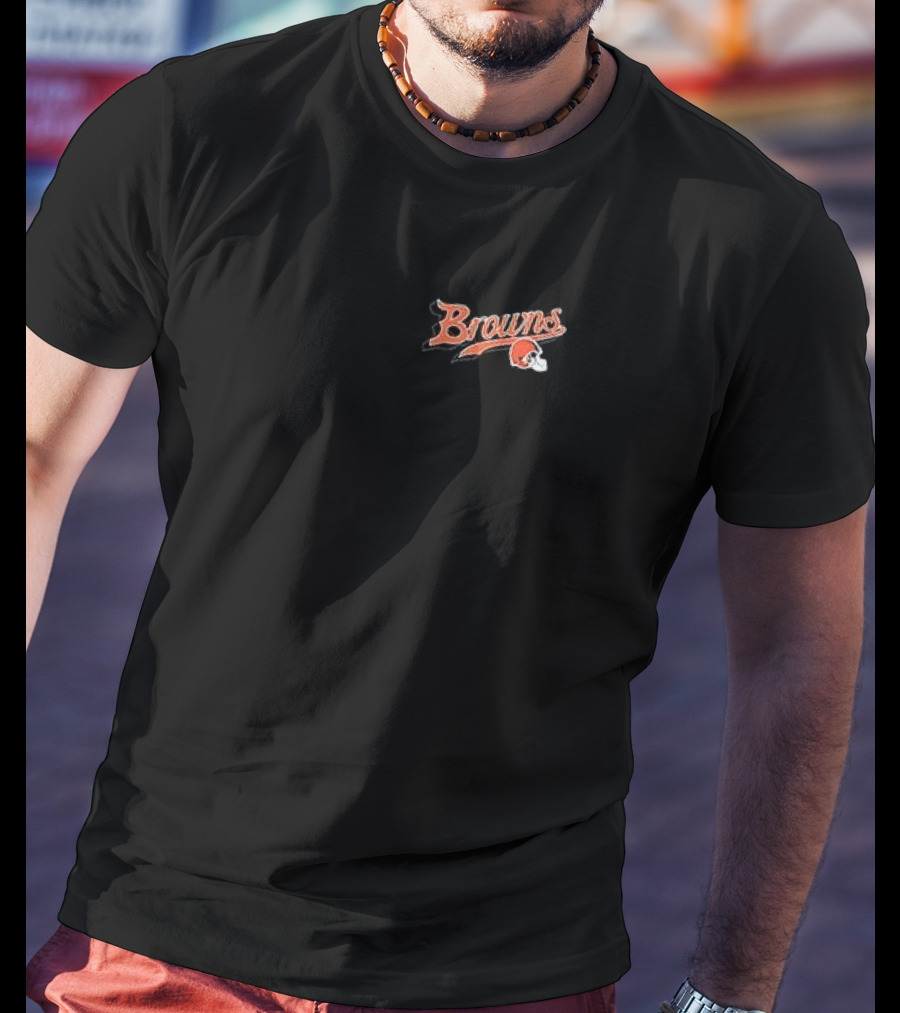 Born X Raised Cleveland Browns Dawg Pound Pro Browns Helmet Script T-Shirt