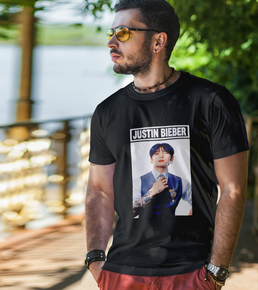 Justin Bieber Jungkook Wearing Suit Tattoo T-Shirt