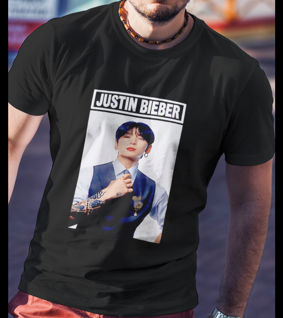 Justin Bieber Jungkook Wearing Suit Tattoo T-Shirt