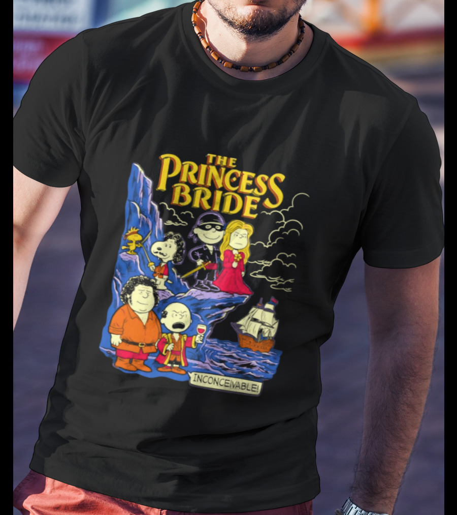 The Princess Bride Peanuts Crossover Featuring Iconic Cartoon Characters T-Shirt