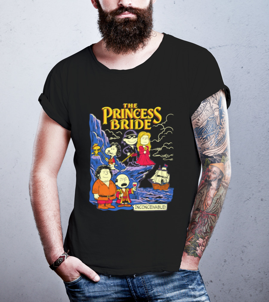 The Princess Bride Peanuts Crossover Featuring Iconic Cartoon Characters T-Shirt