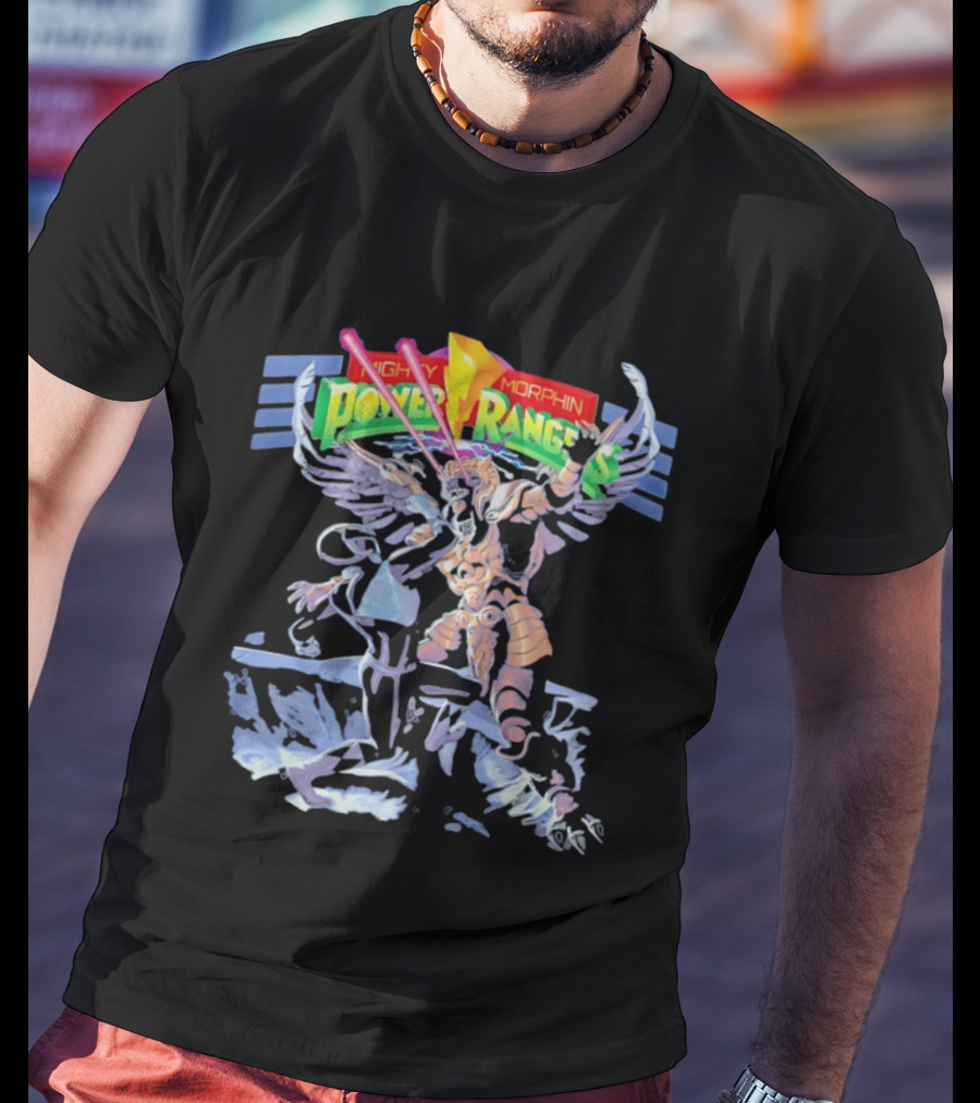 Might Morphin Power Rangers Mammoth Battle Ranger Action Scene T-Shirt