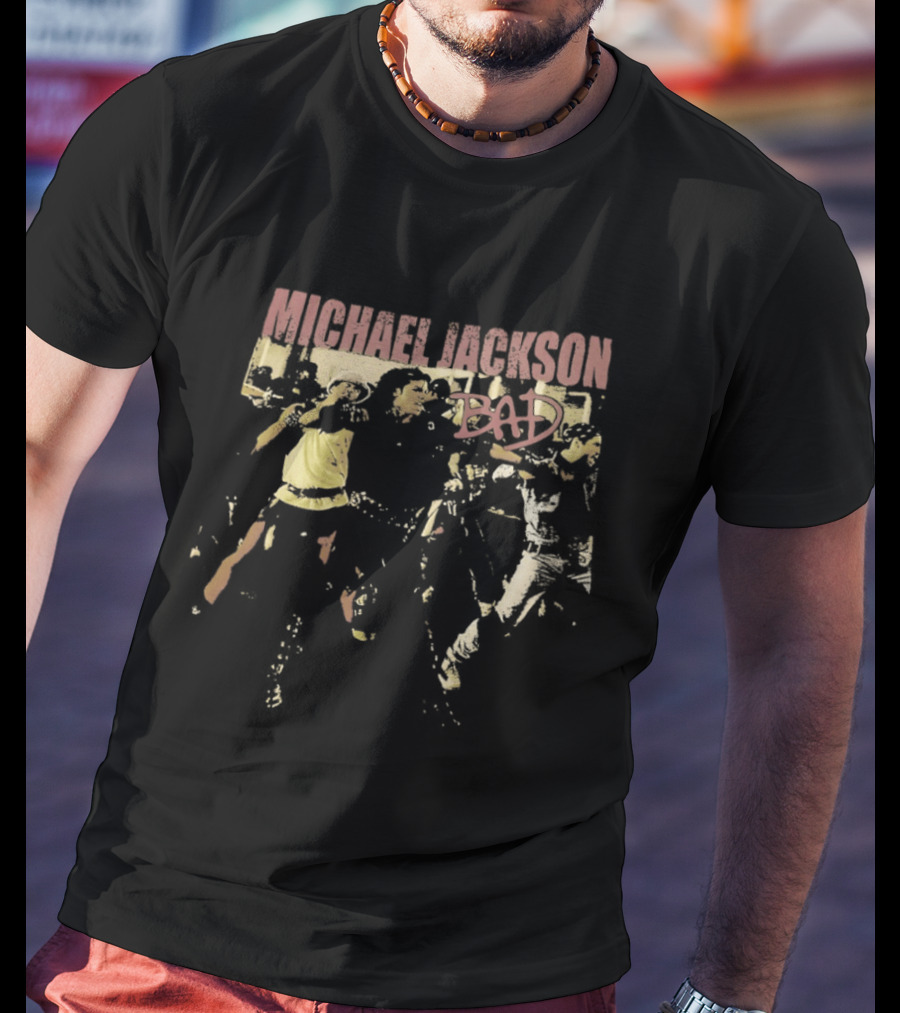 Michael Jackson Bad Album Cover With Iconic Dance T-Shirt