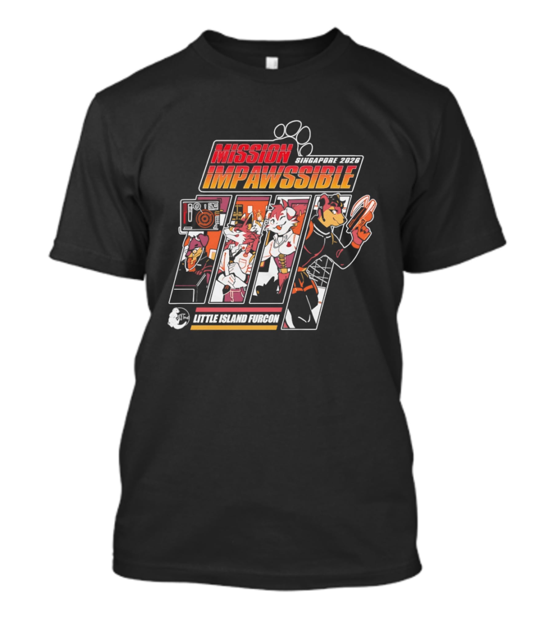 Mission Impawssible Little Island Furcon 2026 Singapore Pawprint Spy T-Shirt
