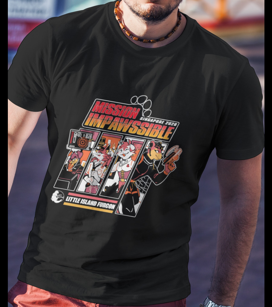 Mission Impawssible Little Island Furcon 2026 Singapore Pawprint Spy T-Shirt