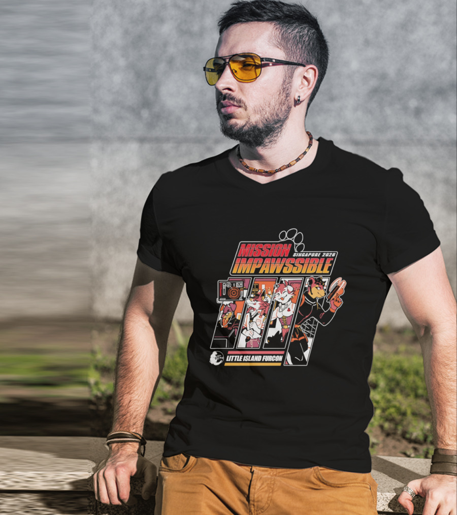 Mission Impawssible Little Island Furcon 2026 Singapore Pawprint Spy T-Shirt