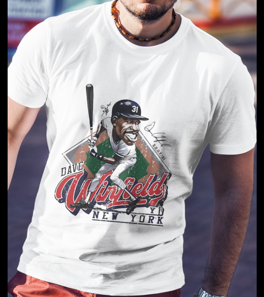 Dave Winfield New York Yankees Major League Baseball Caricature T-Shirt
