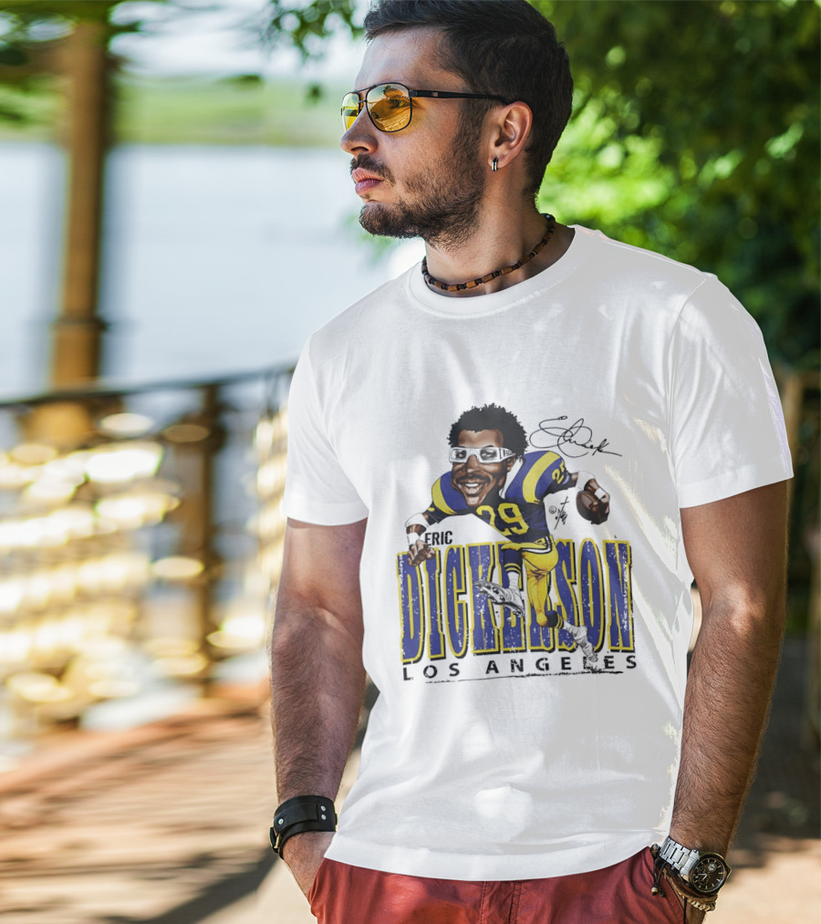 Eric Dickerson Los Angeles Rams Cartoon Running Back T-Shirt