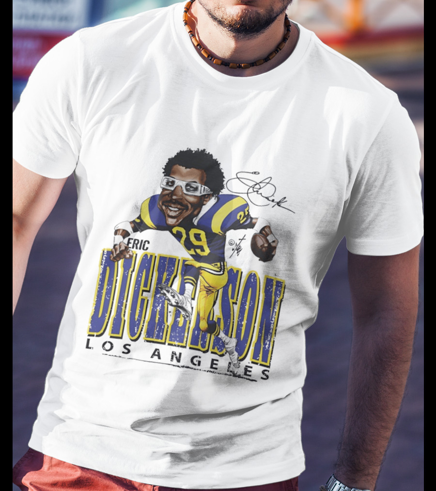 Eric Dickerson Los Angeles Rams Cartoon Running Back T-Shirt