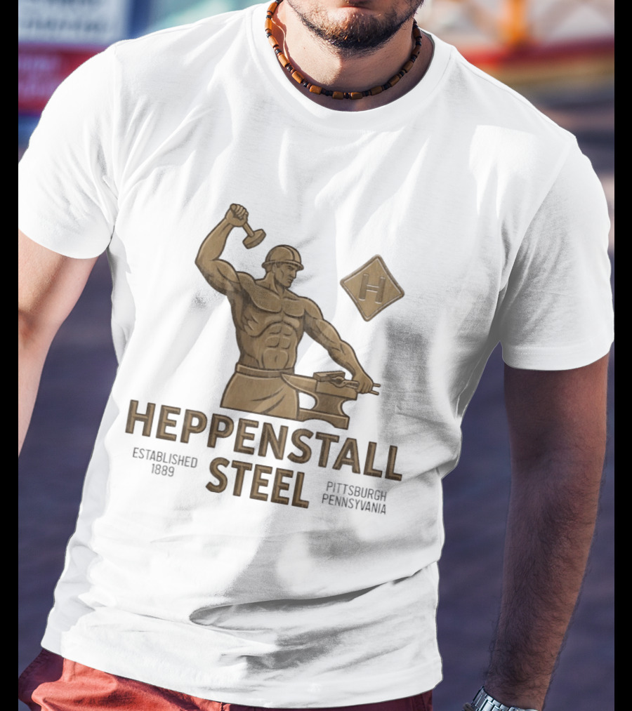 Heppenstall Steel Pittsburgh Pennsylvania Established 1889 Hammer And Anvil Statue T-Shirt