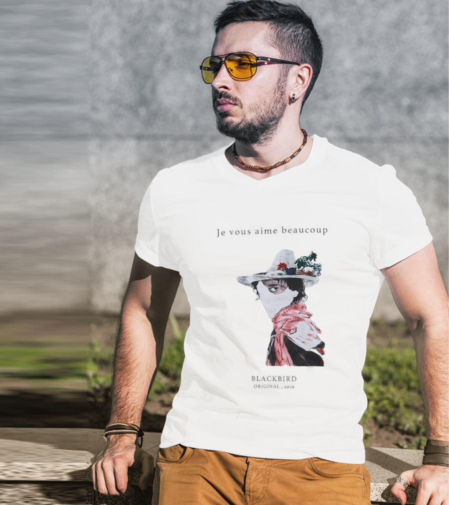 Je Vous Aime Beaucoup Blackbird Original 2026 Hat Mask Flower Scarf T-Shirt