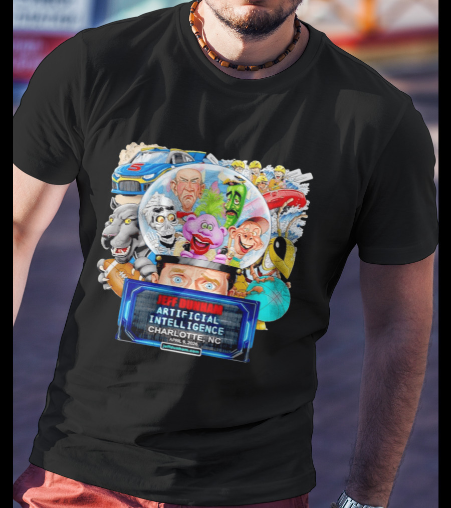 Jeff Dunham Artificial Intelligence Tour Charlotte NC April 9 2026 Characters And Scenes T-Shirt