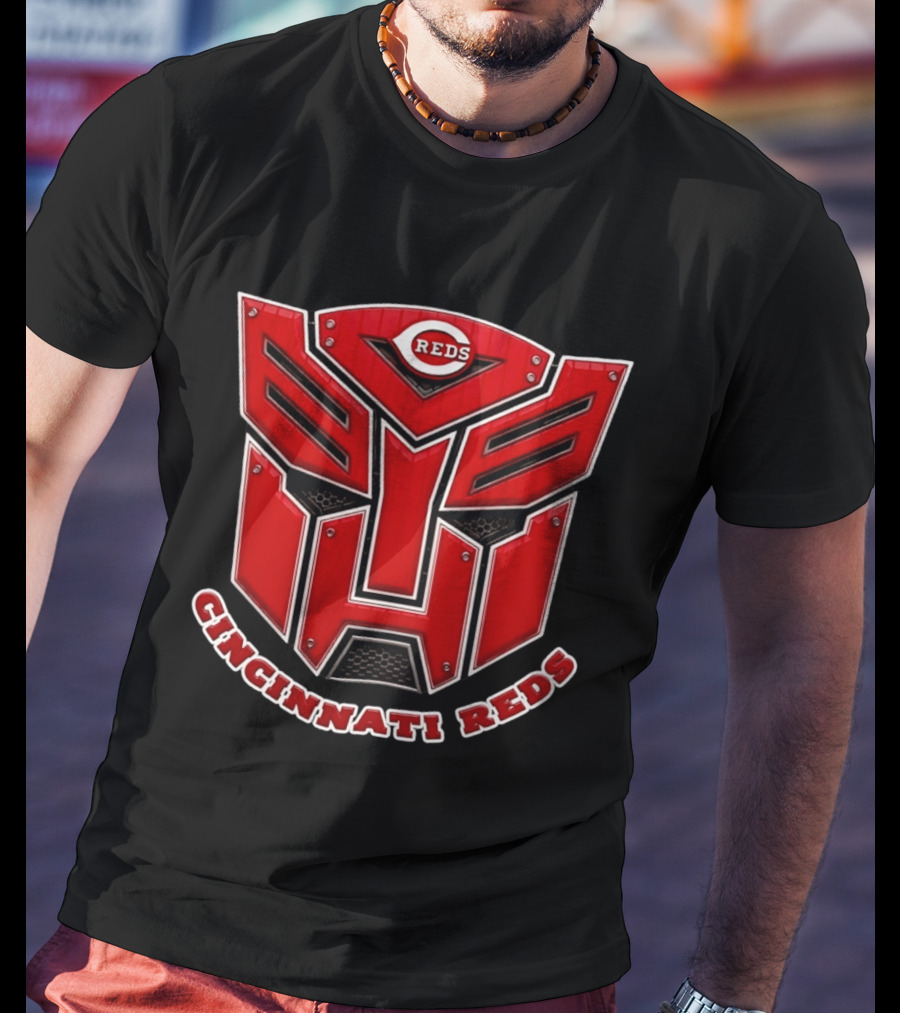 Cincinnati Reds Logo Transformers Symbol Collaboration T-Shirt