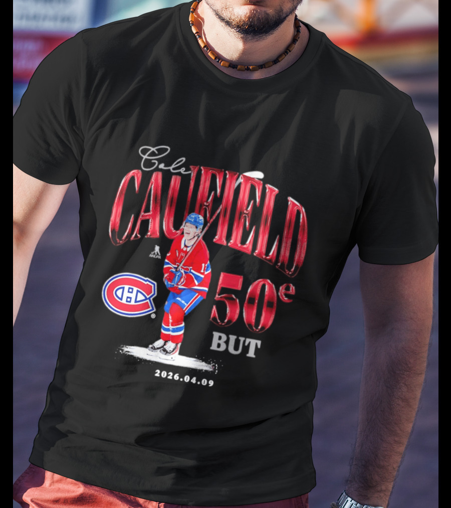 Cole Caufield 50ème But Montreal Canadiens Hockey T-Shirt