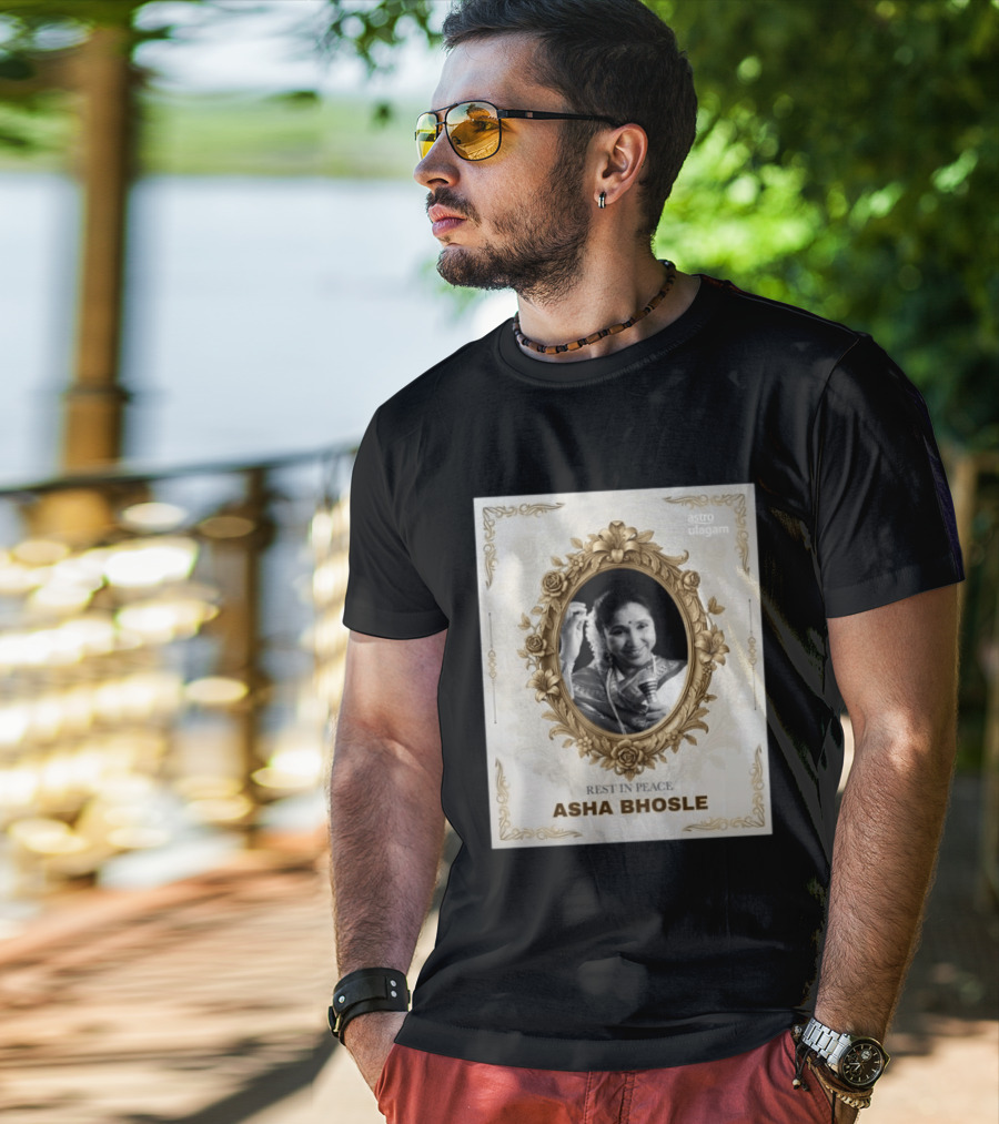 Rest In Peace Asha Bhosle Memorial Tribute Astro Ulagam T-Shirt