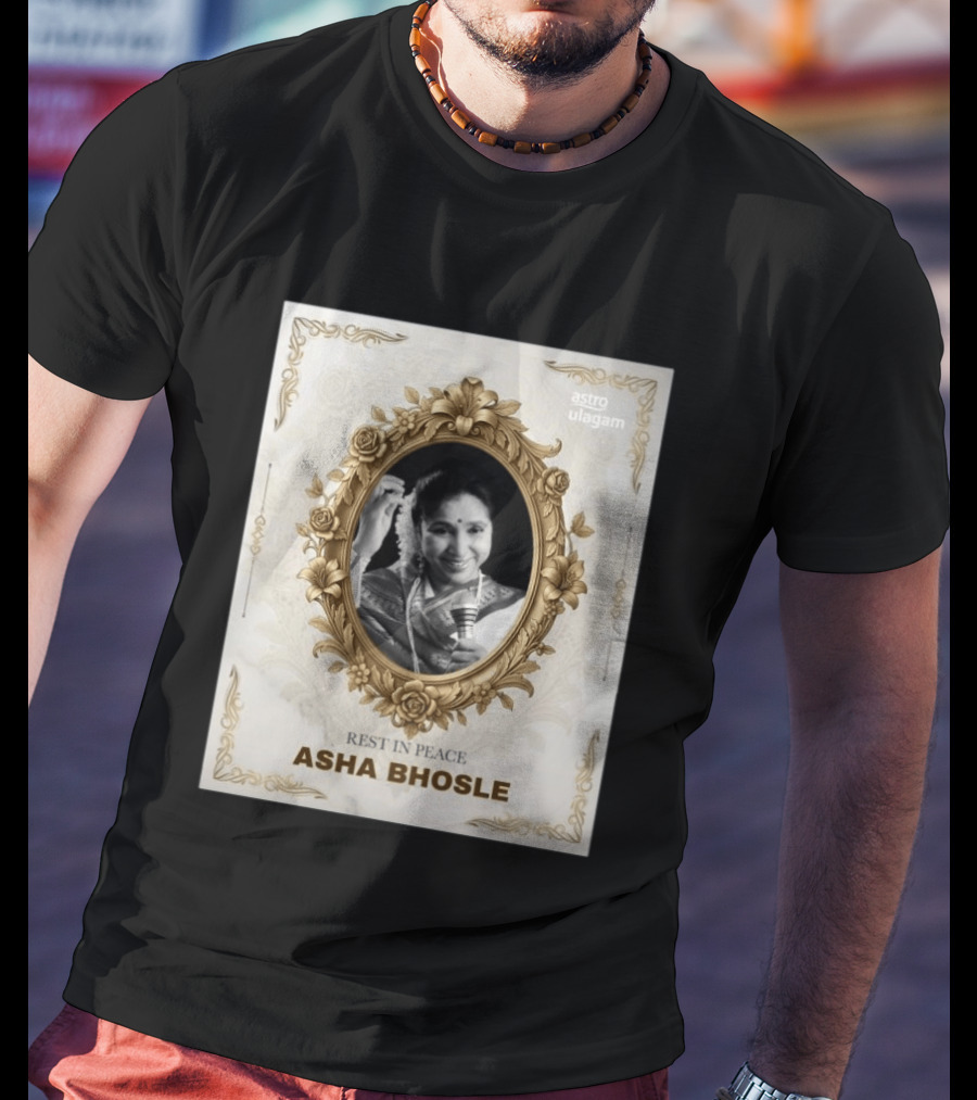 Rest In Peace Asha Bhosle Memorial Tribute Astro Ulagam T-Shirt