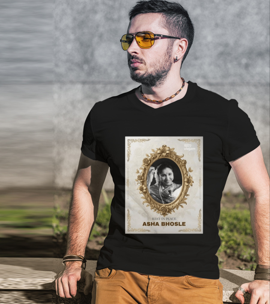 Rest In Peace Asha Bhosle Memorial Tribute Astro Ulagam T-Shirt
