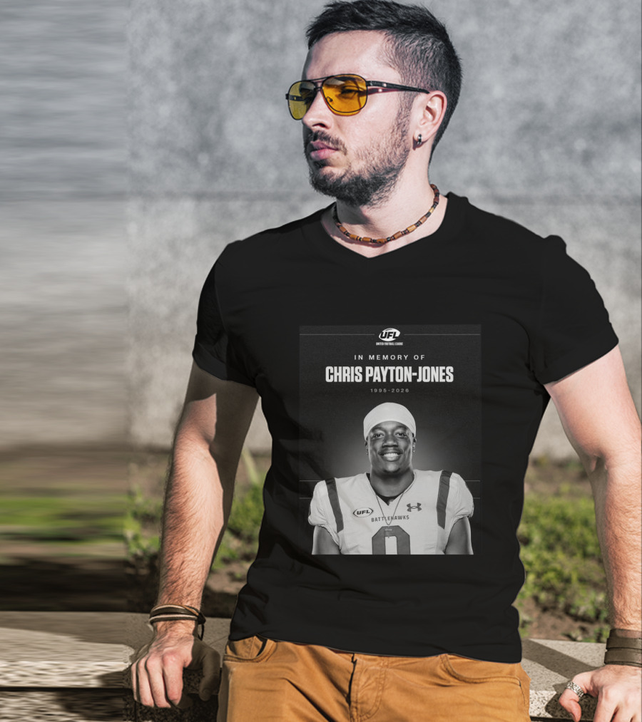 United Football League Battlehawks In Memory Of Chris Payton Jones 1995 2026 T-Shirt